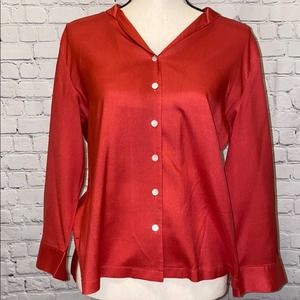 Talbots Pure Silk Long Sleeve Button Down Blouse